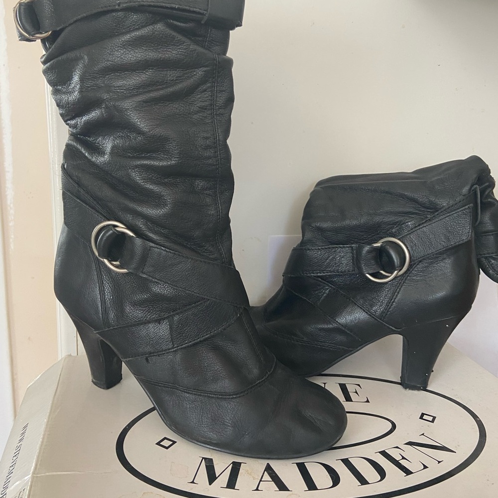 Steve Madden Black Heeled Boots
